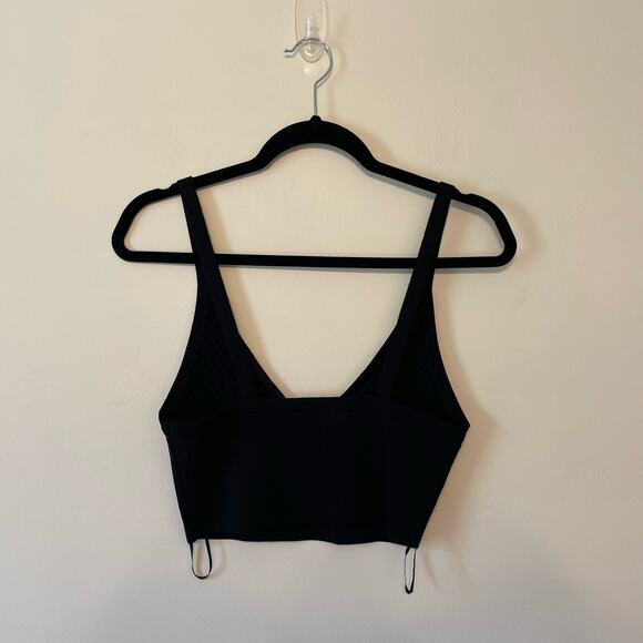 Zara L brallette black spaghetti strap v neck band stripe texture contemporary - Picture 5 of 7